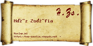 Ház Zsófia névjegykártya